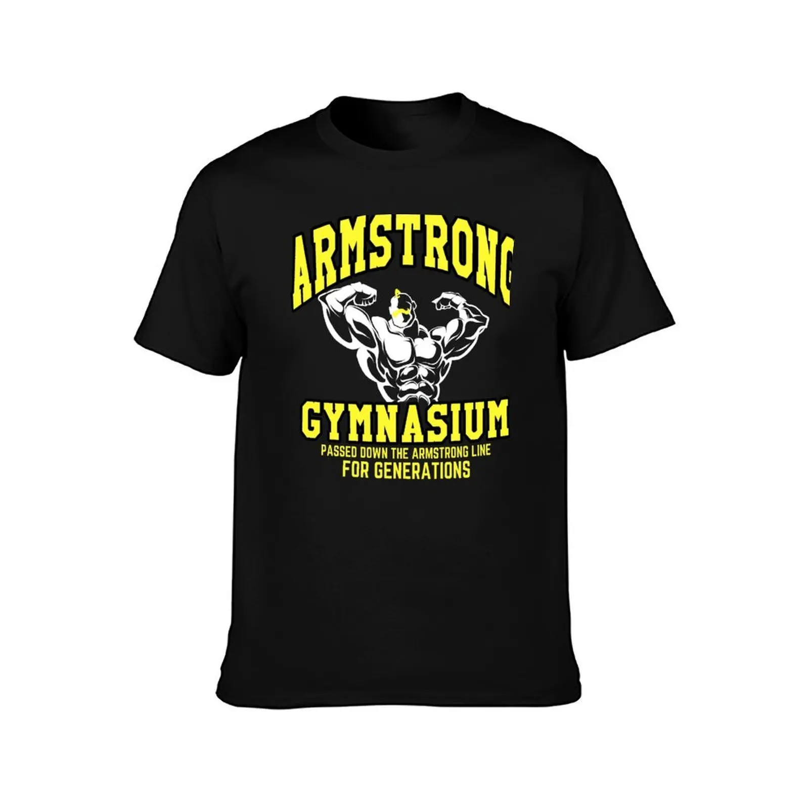 Armstrong Gym T-Shirt Summer Casual Cotton Tee Oversized Streetwear Tops Vintage Graphic Print Loose Fit Short Sleeve