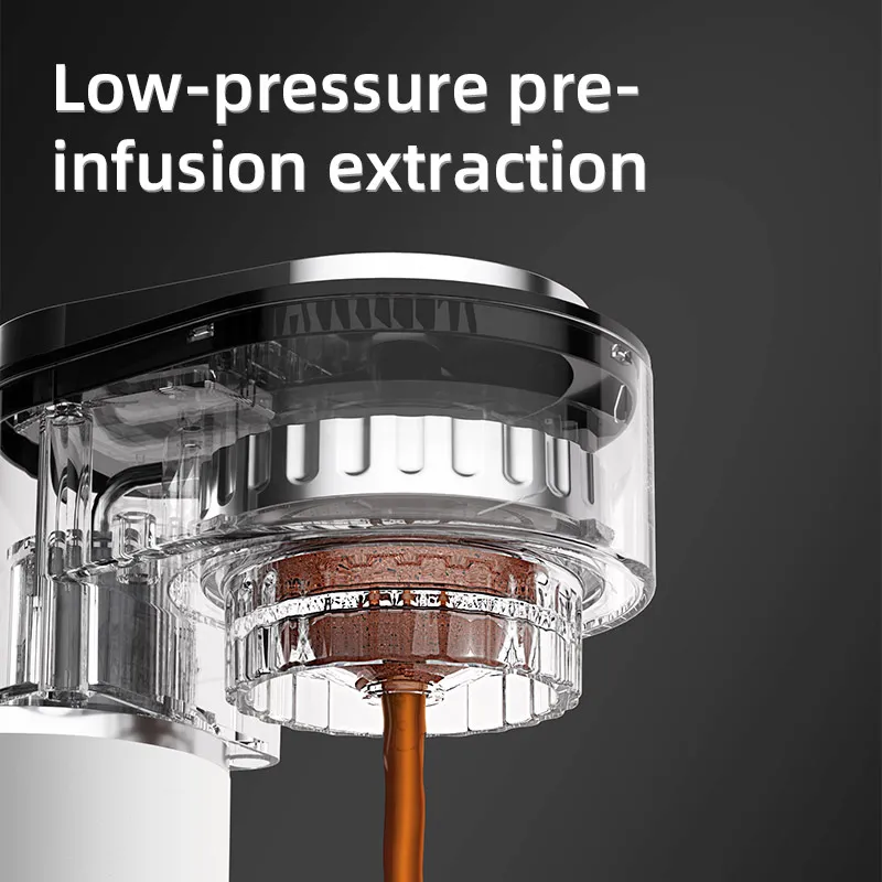 Practical 15 Bar Mini Electric Portable Espresso Coffee Machine Hot And Cold Double Smoking Stainless Steel Shell Coffee Machine