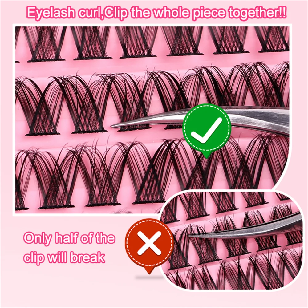 Lash Clusters 120pcs Cluster Lashes 8-16mm Wispy Individual Lashes Extensions Natural Look Lashes D Curl Fluffy Cluster Lashes D