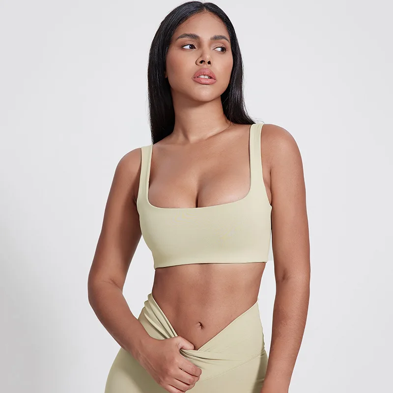 

Women Sexy U-Neck Sports Bra High Impact Yoga Crop Top Gym Workout Vest Fitness Bralette Running Underwear with Chest Pad