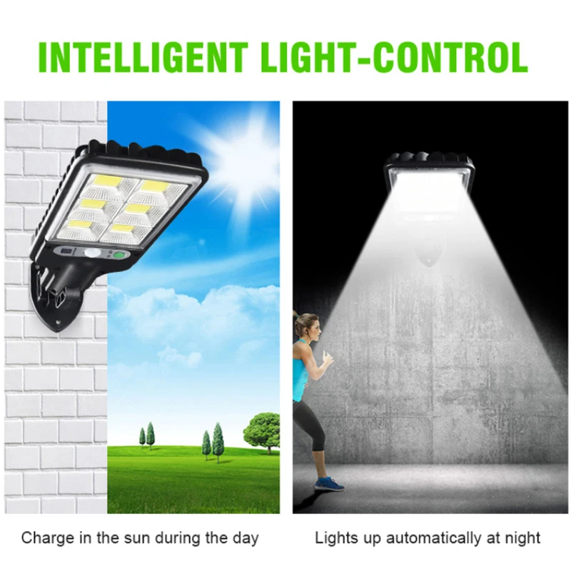 1/2/4/6pcs Solar Street Lights Outdoor Solar Lamp With 3 Mode Waterproof Motion Sensor Security Lighting for Garden Garage