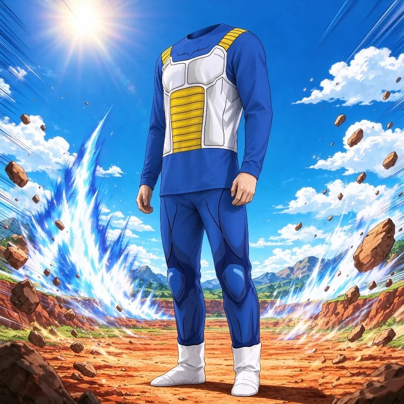 2026 Adult Long Sleeve Kids' Sports Shirt Role Playing Set Boys' Top Casual Pants Autumn/Winter Vegeta Armor Dragon Ball Z Set