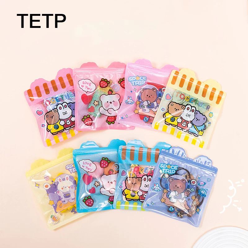 

TETP 100Pcs Creative Ziplock Bags For Headdress Jewelry Candy Cookies Packaging Display Home Panties Card Toy Cosmetics Storage