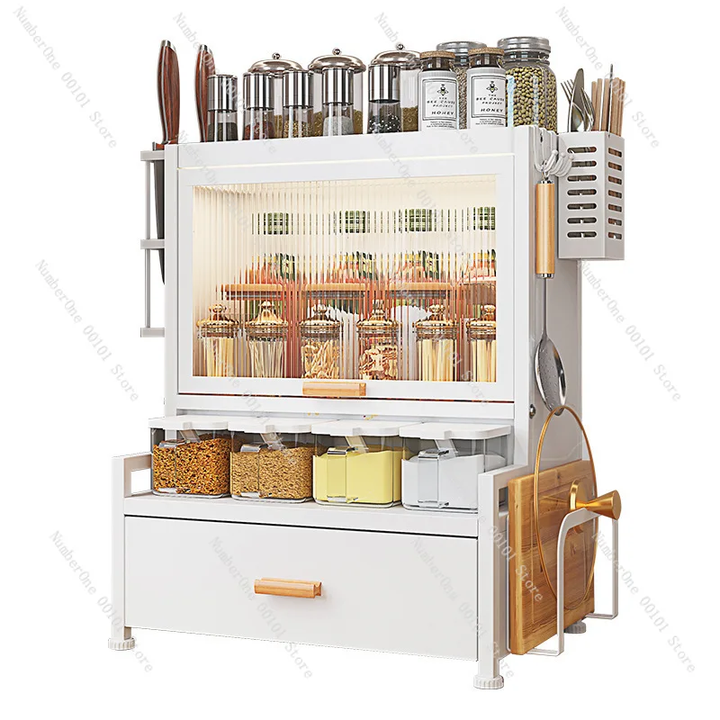 Oil, salt, sauce and vinegar storage rack | Kitchen seasoning rack