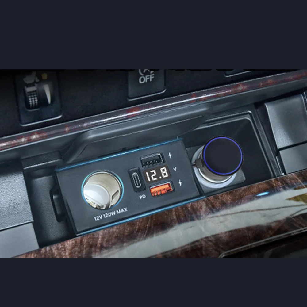 LED Display Charger Fast Charging Adapter For Long Distance Driving Safety Visible Display Stable Current Output