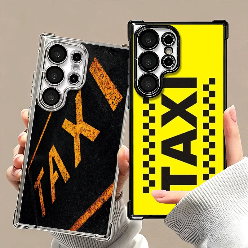 NYC Yellow Taxi Cabs Soft Phone Case For Samsung Galaxy S26 Ultra S25 Edge S24 FE S23 Plus S22 S21 + S20 Plating Anti-Fall Funda