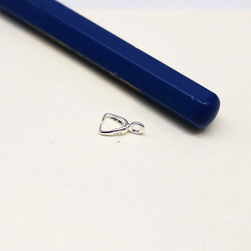 1 Piece Solid 925 Sterling Silver Small Pinch Clip Bail Pendants Clasp Connector DIY Components Jewelry Findings Original Making