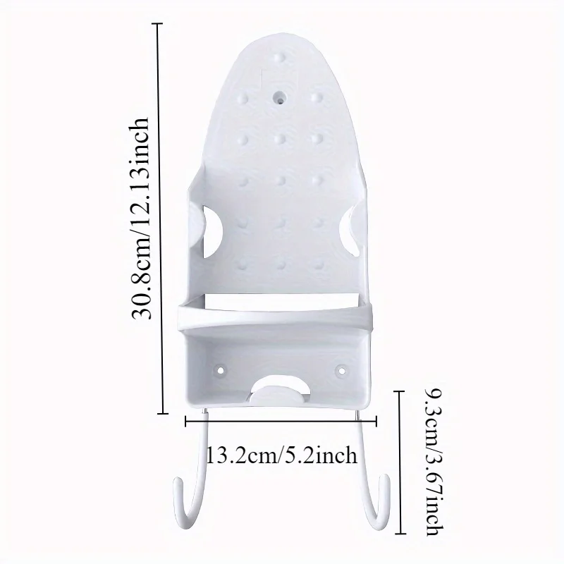 1Pc Steam Electric Iron Plastic Storage Rack For Wall Wall Mounted Steam Generator Storage Shelf Container With 2 Hooks Hanging