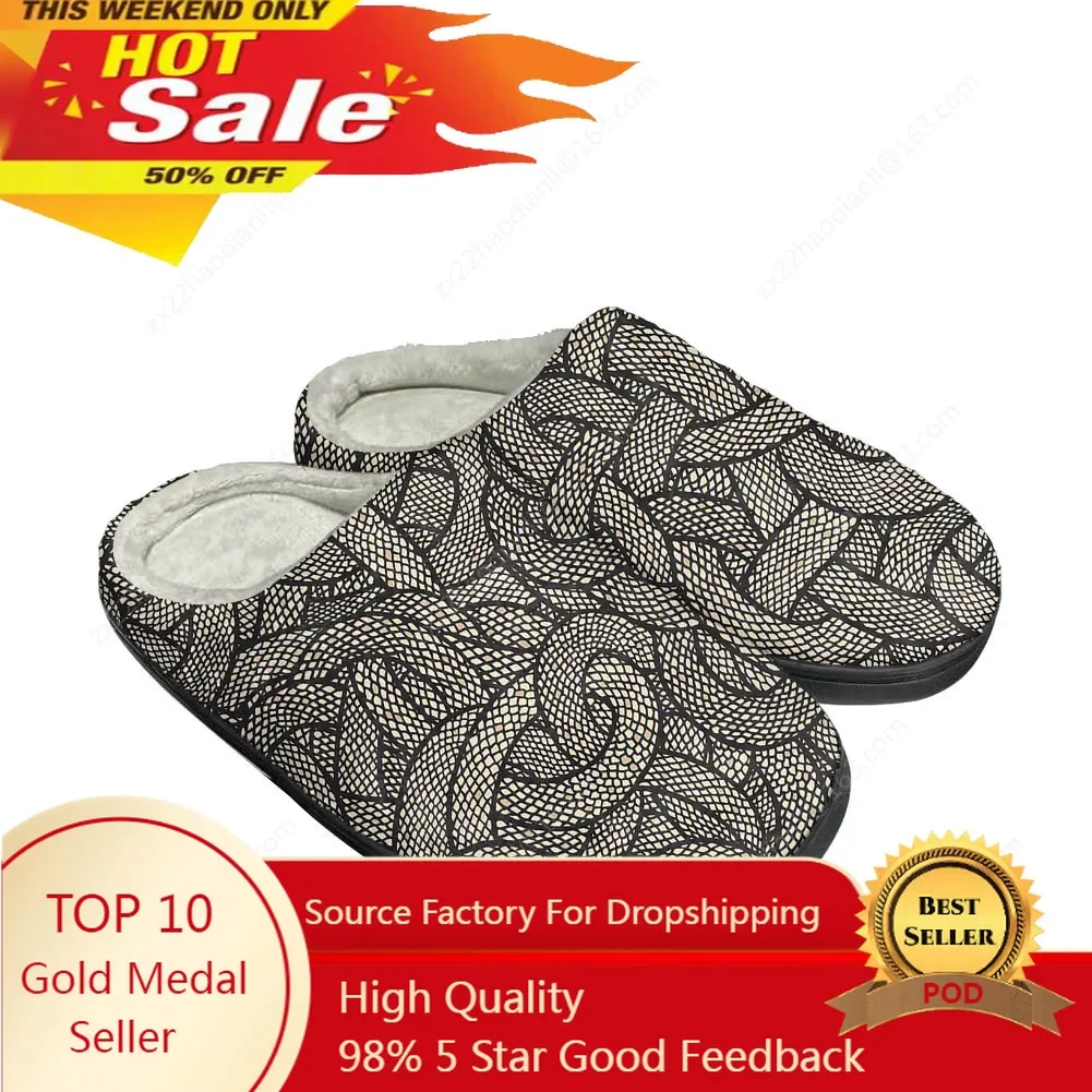 

Snake Print Home Cotton Custom Slippers High Quality Mens Womens Teenager Plush Fashion Casual Keep Warm Shoes Thermal Slipper