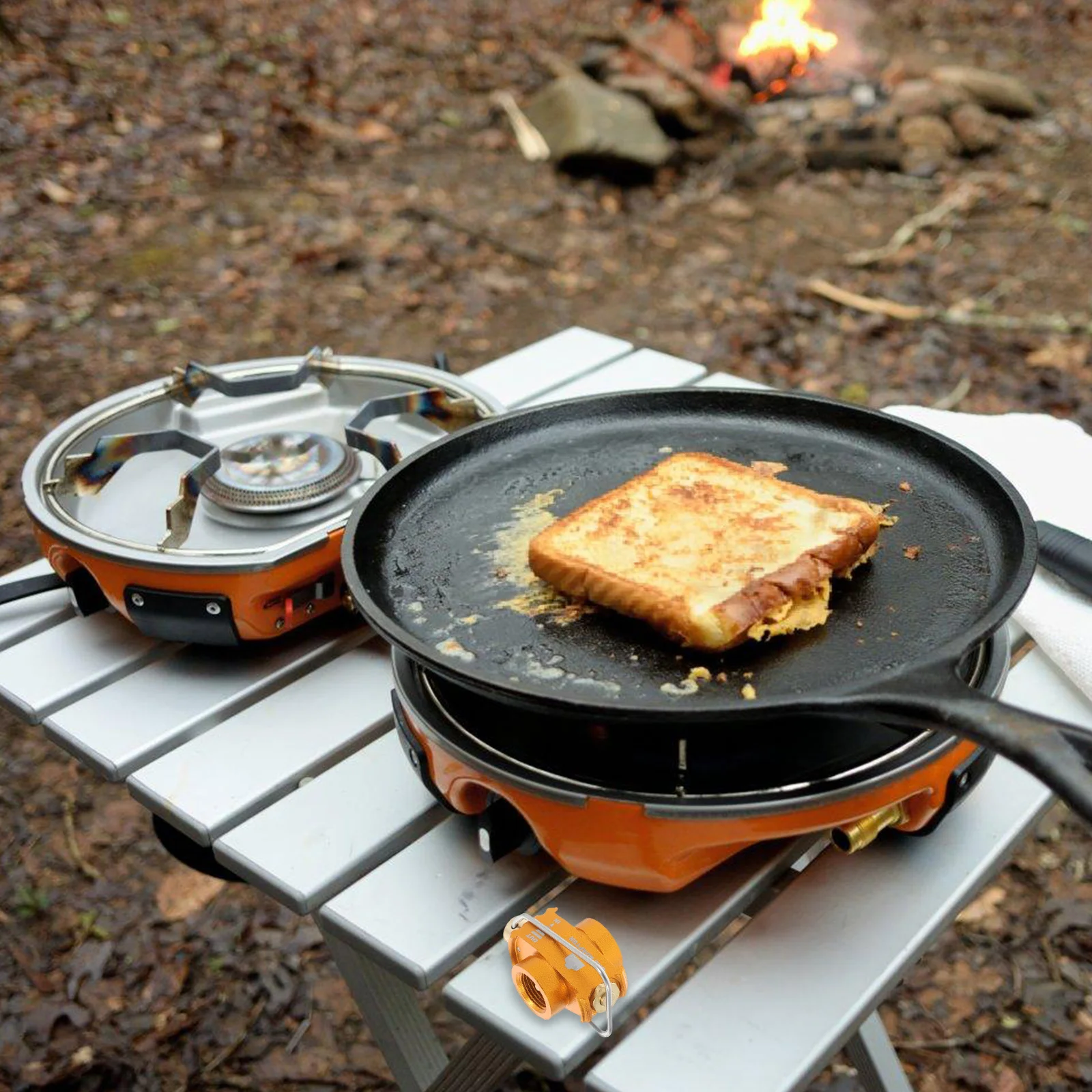 

Gas Canister Converter with 1L Small Canister Input and En417 Valve Output for Refilling Flat Tank Adapter Valve Compatible with