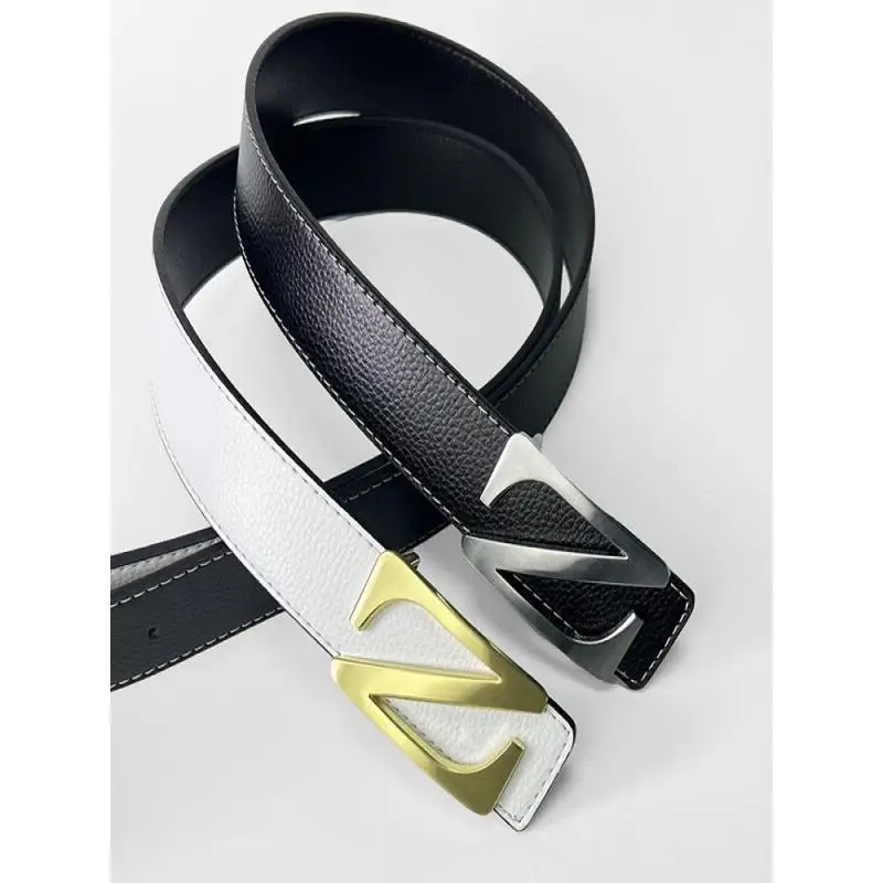 

Retro Trendy Z-shaped Buckle Belt Distinctive Niche Design Boys Street Wear