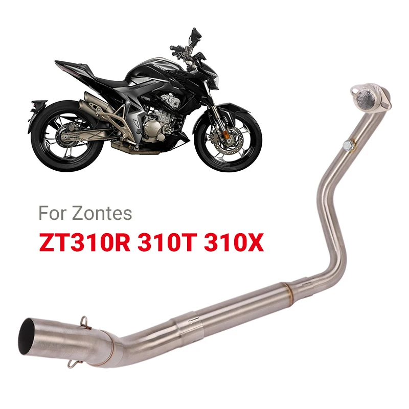ل Zontes ZT310R 310T 310X 2018-2020 نظام عادم الدراجة النارية الهروب تعديل الجبهة وصلة الأنابيب ربط 51 مللي متر الخمار