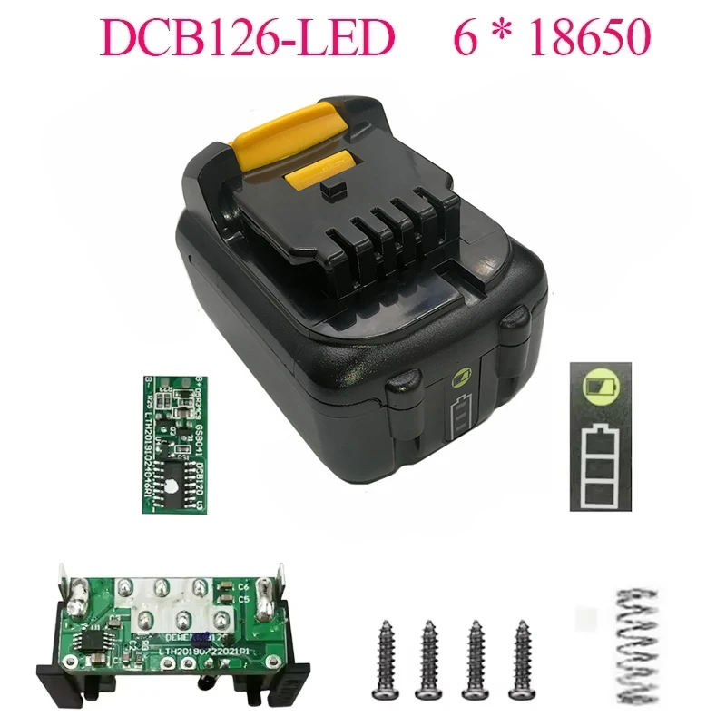 

DCB127 6X18650 Pack For DeWalt 10.8V 12V Li-ion Battery Case DCB120 BMS PCBA Charging Protection Circuit Board Box DCB125 For XR