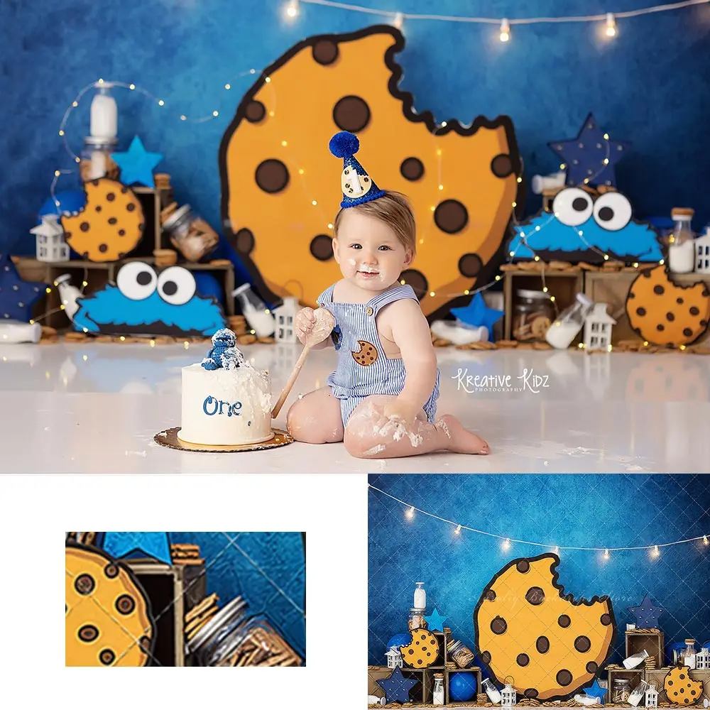 Cookie Crazy Photography Backdrop Kids Baby Cake Smash Photocall Decors Child Adult Birthday Photo Backgrounds