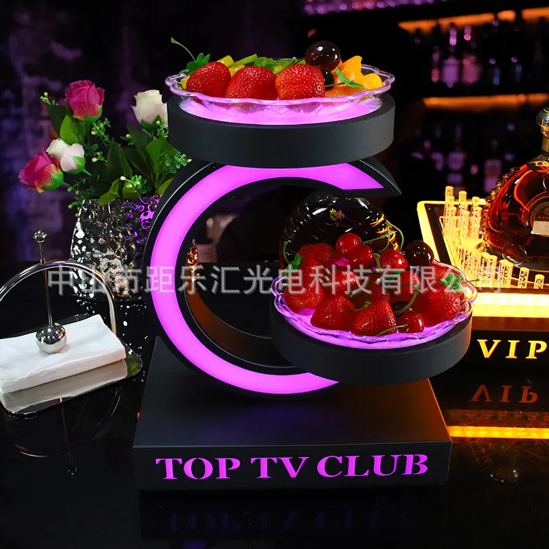 

Bar KTV luminous fruit plate rack, multi-layer snack rack for fruit plate, two-layer creative fruit plate snack plate