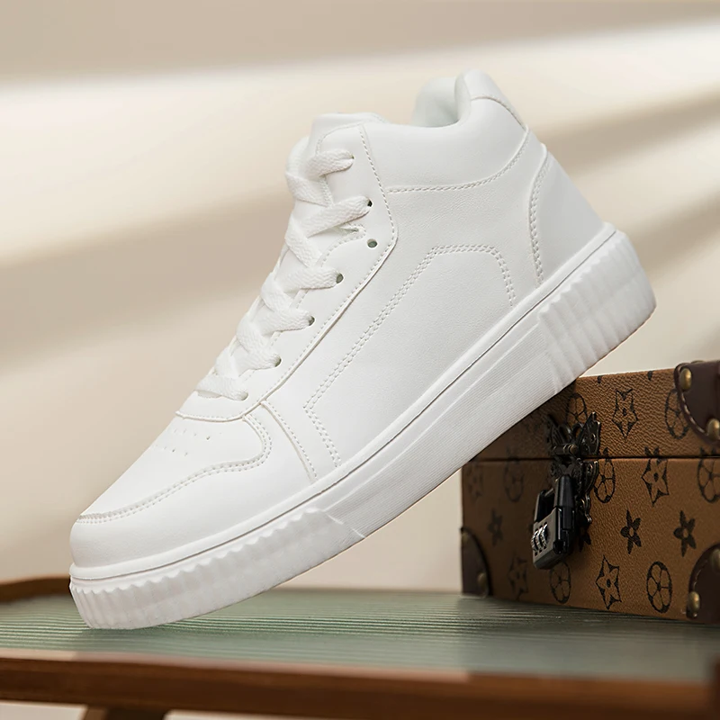 

Женская повседневная обувь, белые кроссовки для ходьбы, бега, обувь на толстой подошве на плоской подошве, уличная женская обувь из искусственной кожи на шнуровке, роскошная мода