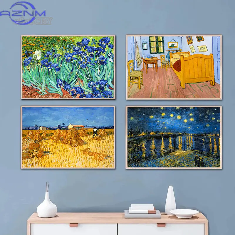 Famous Artist Salvador Dali,Van Gogh,Gustav Klimt Art Paintings Canvas Prints Posters Wall Art Hanging Pictures for Living Room view 3