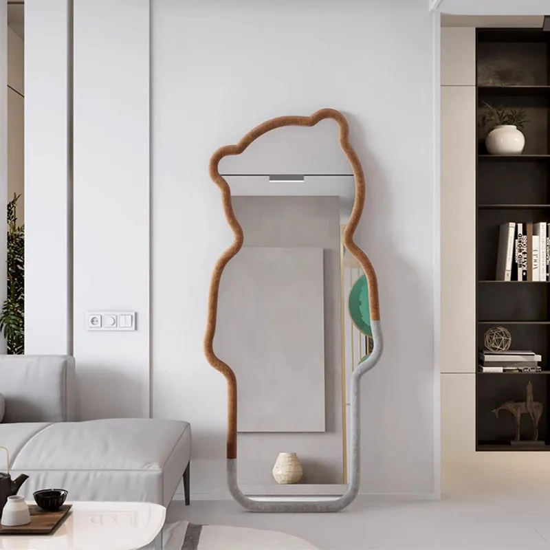 

Sticker Modern Mirror Self Adhesive Full Body Items Wall Bedroom Art Funky Mirror Floor Custom Espelhos Living Room Decorations