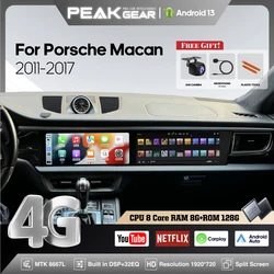 12.3Inch Dual screen Android 13 For Porsche Macan 2011-2017 Car Multimedia Video Player GPS Navigation Radio Carplay 4G Auto 360