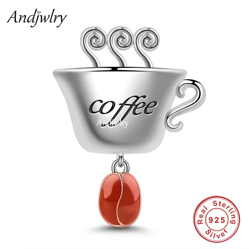 Coffee Cup Pendant Dangle Charm Fit Bracelet Charms Silver 925 Original Teapot, Bottle, Goblet, Wine Glass Jewelry Berloque