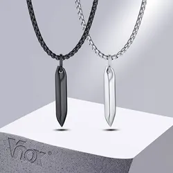 Vnox Simple Nail Necklaces for Men Boys, Anti Allergy Stainless Steel Three-dimensional Geometric Pendant Collar, Gifts for Him