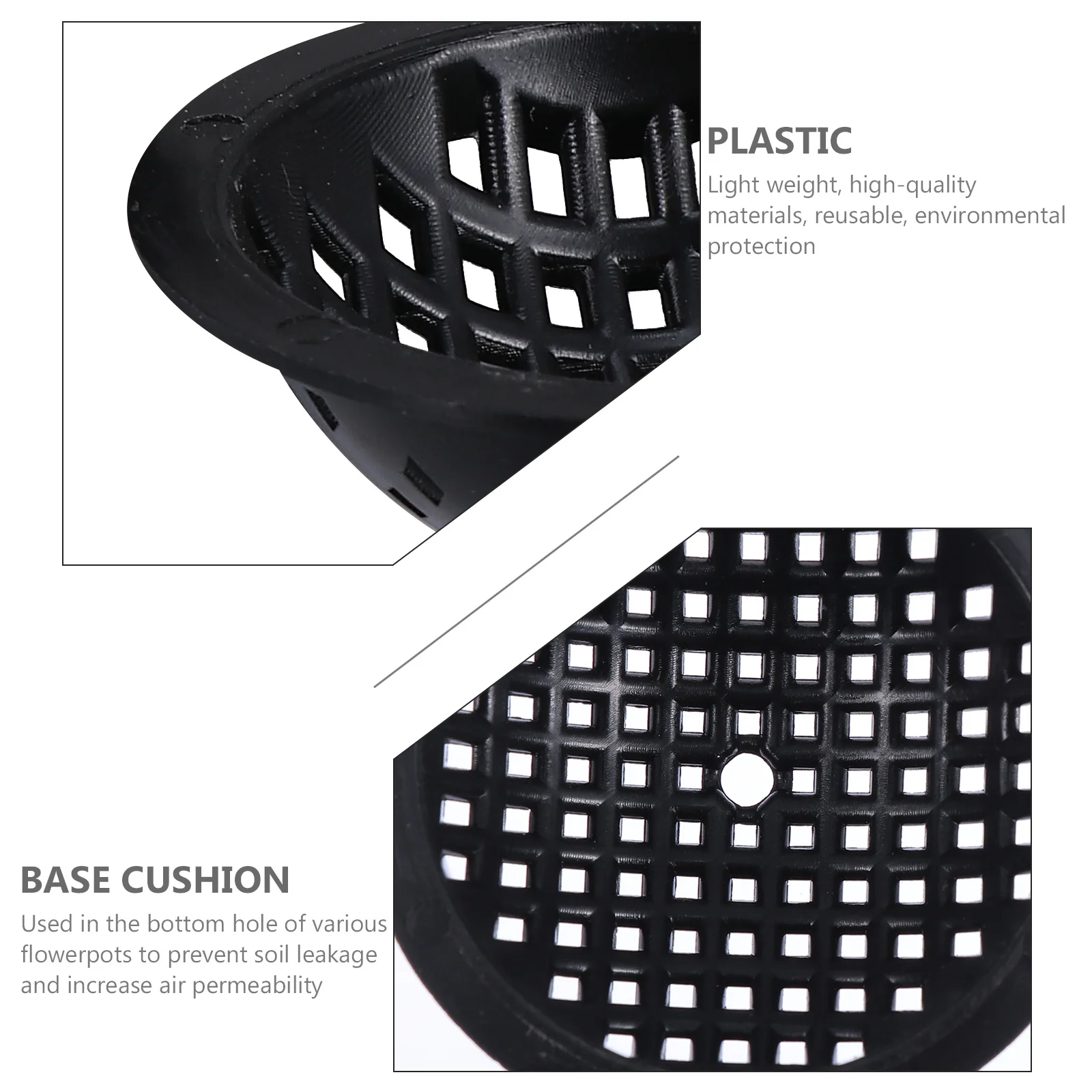 

20Pcs Breathable Drainage Gasket Flowerpot Bottom Mesh Pads Bowl Shape Grid Pads Soil Leak-Proof and Hydrophobic