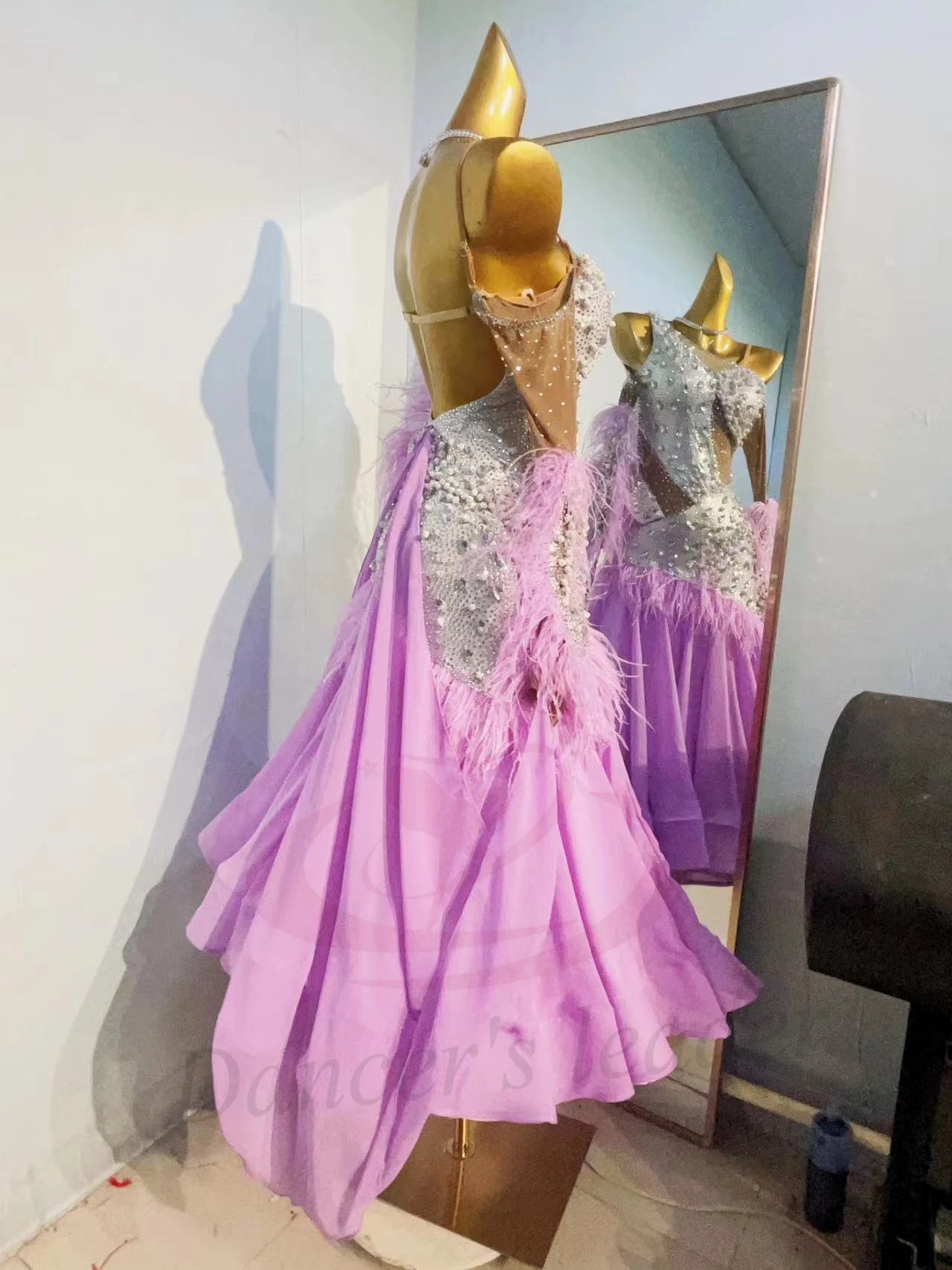Vestido infantil adulto de dança latina, pedra ab, vestido de pérola personalizado de alta qualidade, saia moderna com precisão, tango, roupas femininas