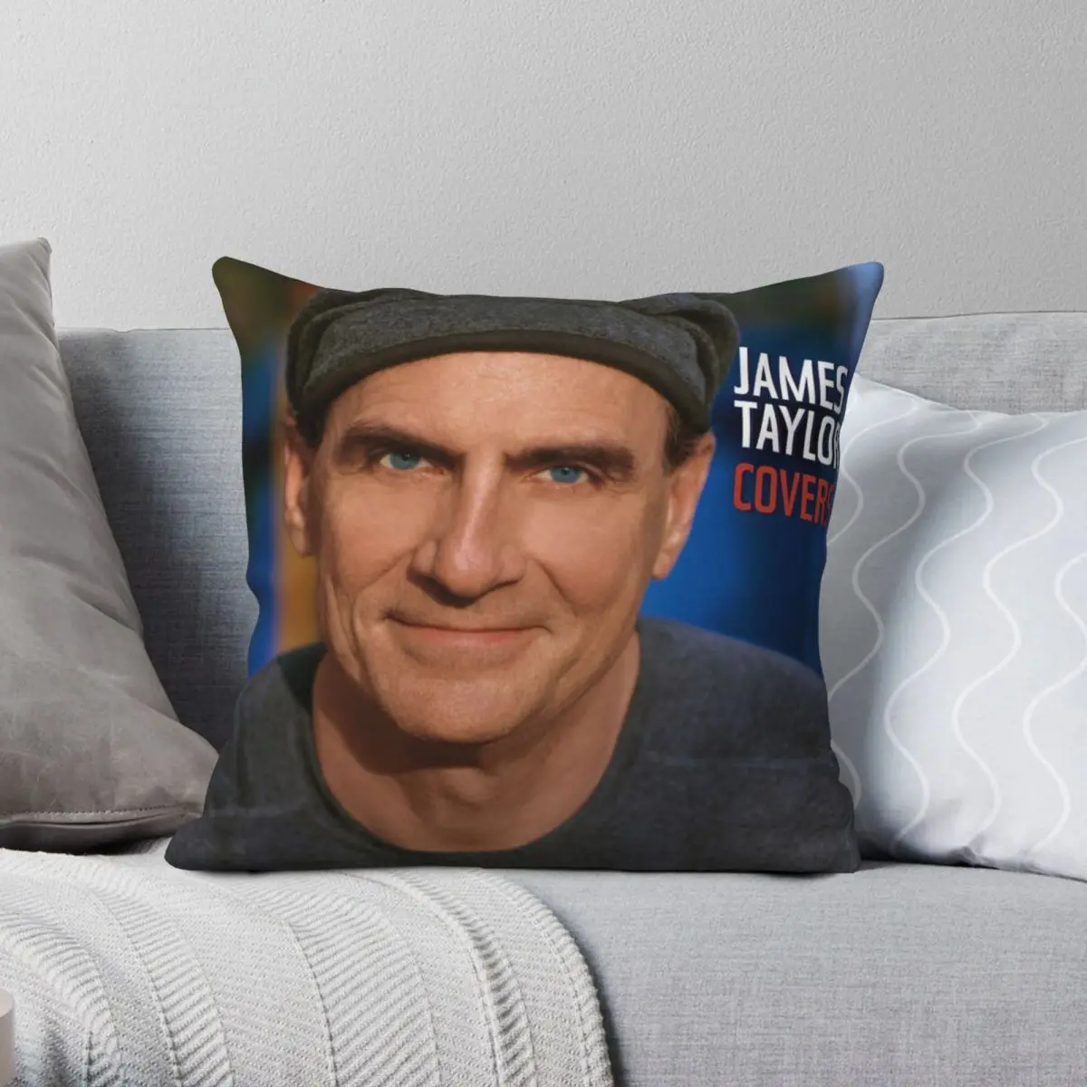 James Taylor Covers Square Pillowcase Polyester Linen Velvet Creative Zip Decorative Pillow Case Room Cushion Cover