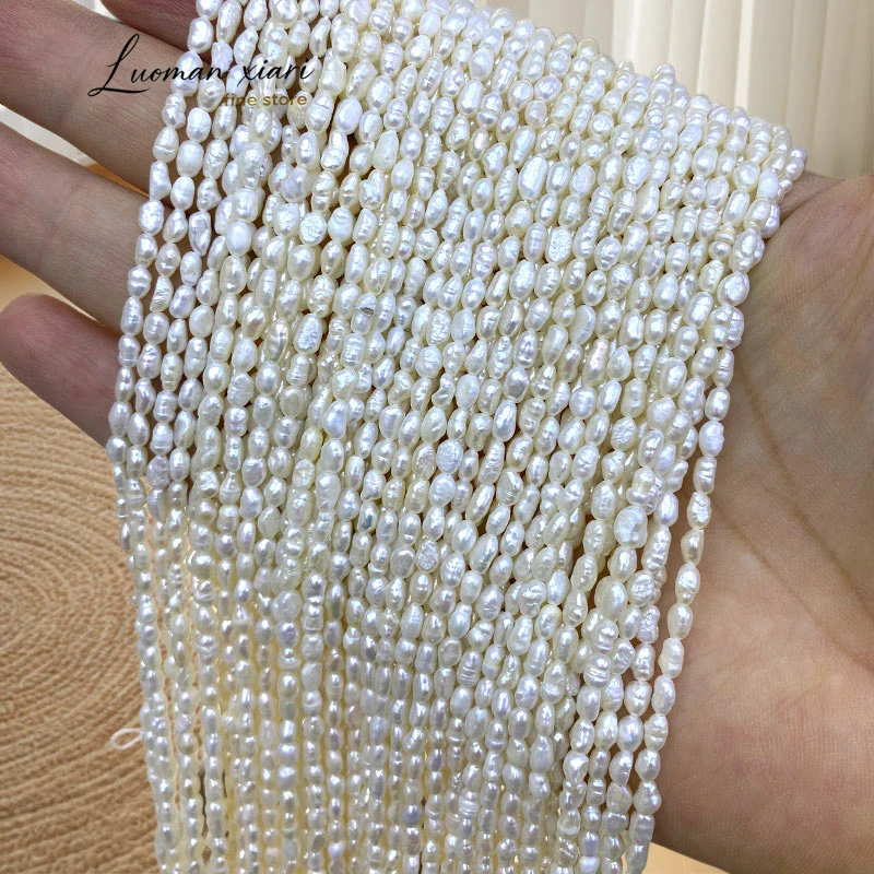 

Natural Freshwater Pearl Straight Hole Baroque 3-4mm Spacer Beads for Jewelry Making Diy Pearls Necklace Bracelet Accessories