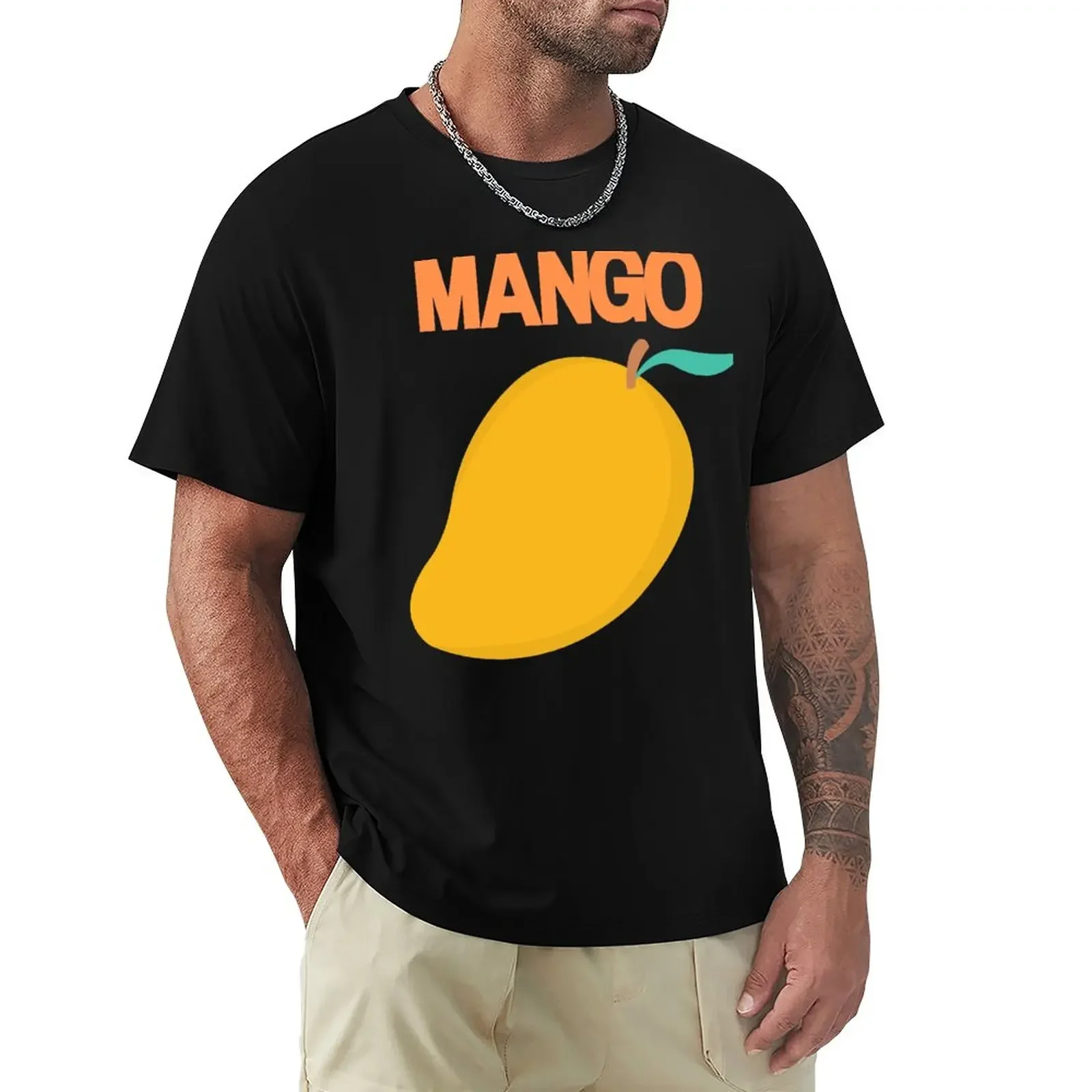 Mango Clothing T-Shirt animal print for boys aesthetic clothes blank anime fitted t shirts for men Short Sleeve Round Collar