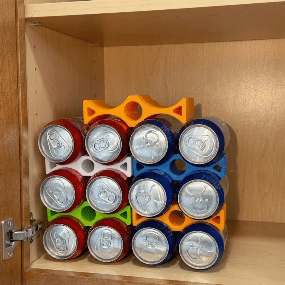 Durable 3D Printed Can Stacker Organizer Plastic Stable Soda Can Stacker Space Saving Soda Can Organizer for Kitchen