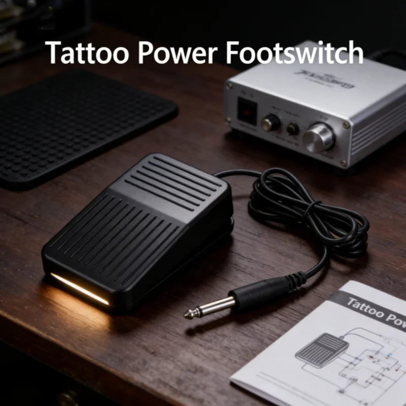 

Ножной педальный переключатель 2026 для профессиональной тату-машины, 1 шт., включает шнур питания с зажимом, незаменимый источник питания для художников