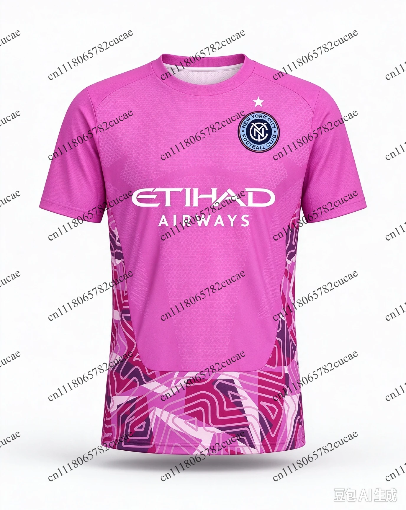 New York City FC 26-27 Home Soccer Jersey Light Blue Men Short Sleeve Crew Neck Football Shirt Match Training
