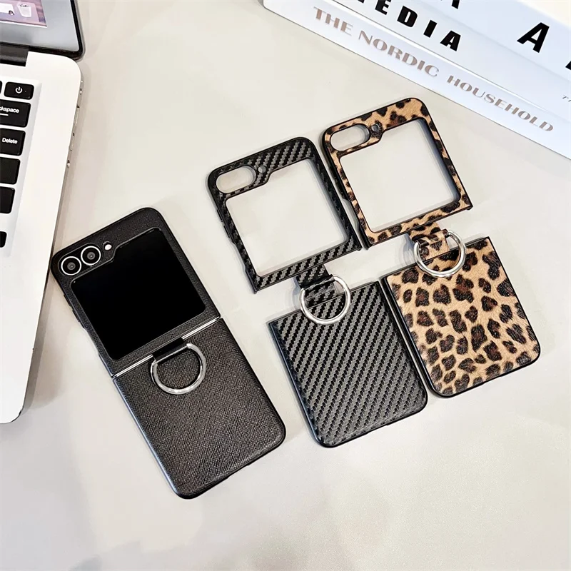 

Fashion Leather Command phone Case for Samsung Galaxy Z Flip 4 5 6 anti fall full foreskin pattern phone protective Case