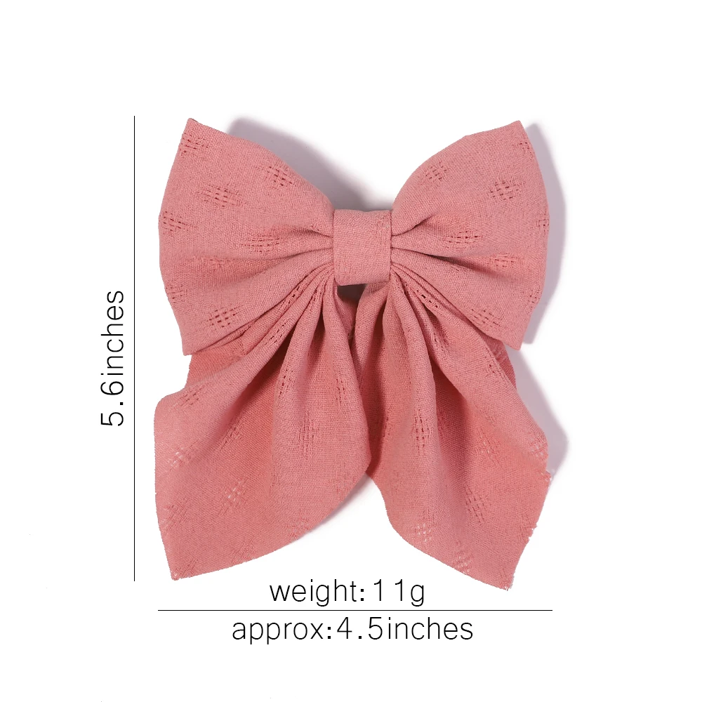 2Pcs/Set Fashion Sweet Big Bow Hair Clip For Women Girls Summer Elegant Solid Color Hairpins Children Headwear Hair Accessories