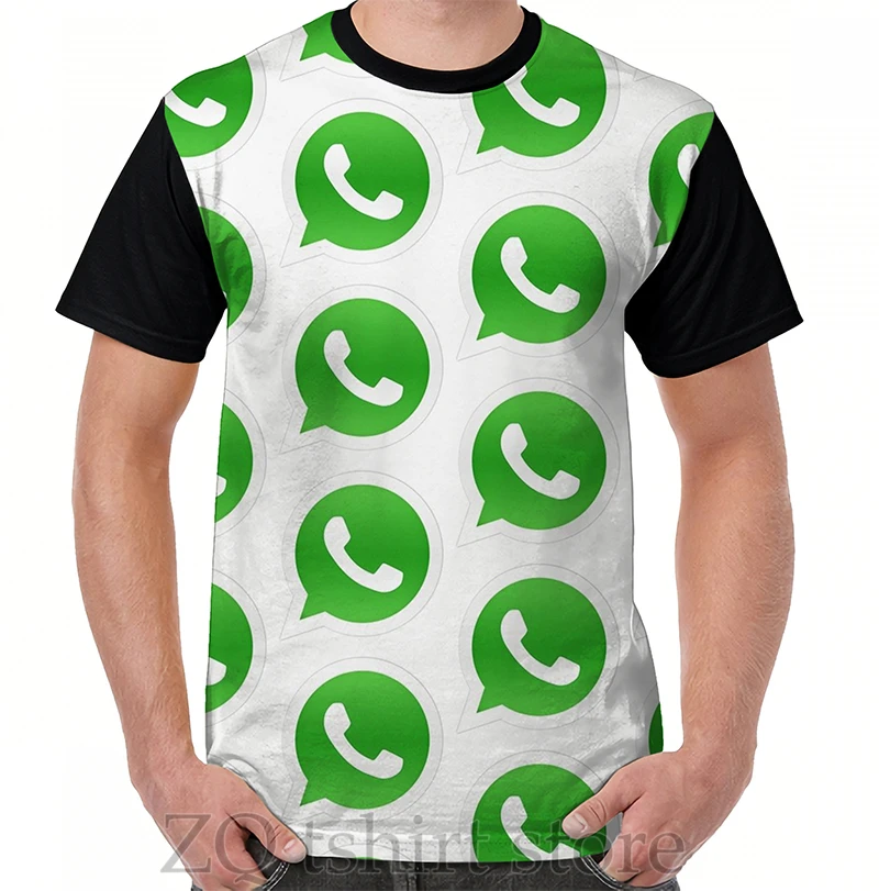 Whatsapp Logo Graphic T-Shirt men tops tee women t shirt men funny print O-neck Short Sleeve tshirts