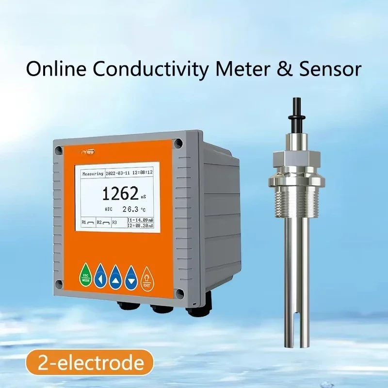 Conductivity meter TDS meter 4-20mA salinity controller, stainless steel EC probe RS485 conductivity sensor OEM