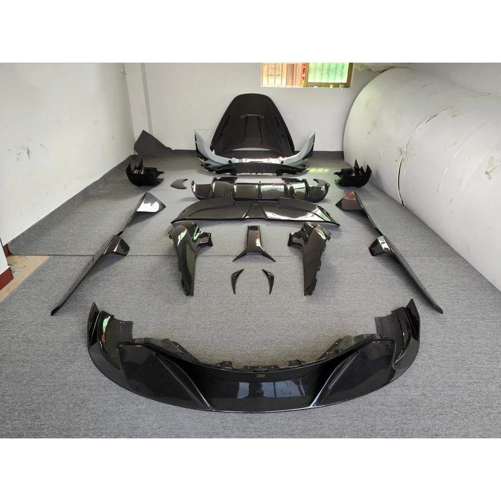 3K Quality Body Kit Upgrade RY Style All Carbon Fiber Front and Rear Lip Side Skirts Fender Hood for McLaren 720S