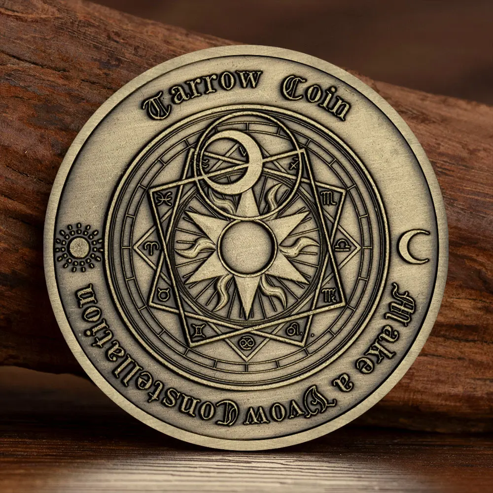 Doce constelaciones sol luna bronce chapado en oro moneda de la suerte colección de monedas conmemorativas regalo