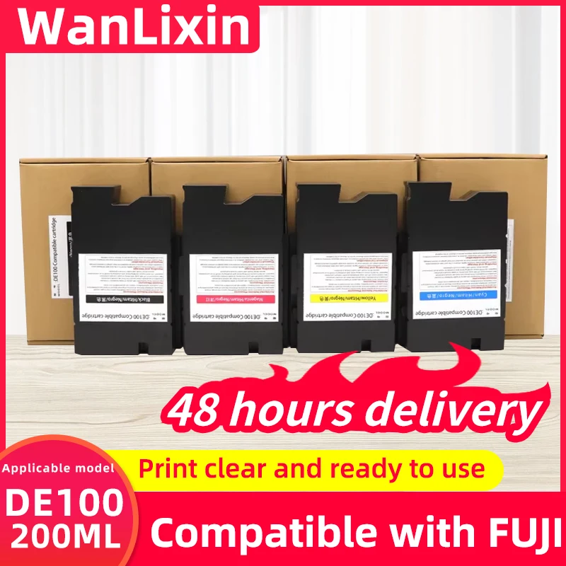 

4 цвета DE100 чернильный картридж, совместимый с Fuji Frontier DE100 DE-100 DE 100 чернильный картридж для принтера DE-100 чернильный картридж 200 мл