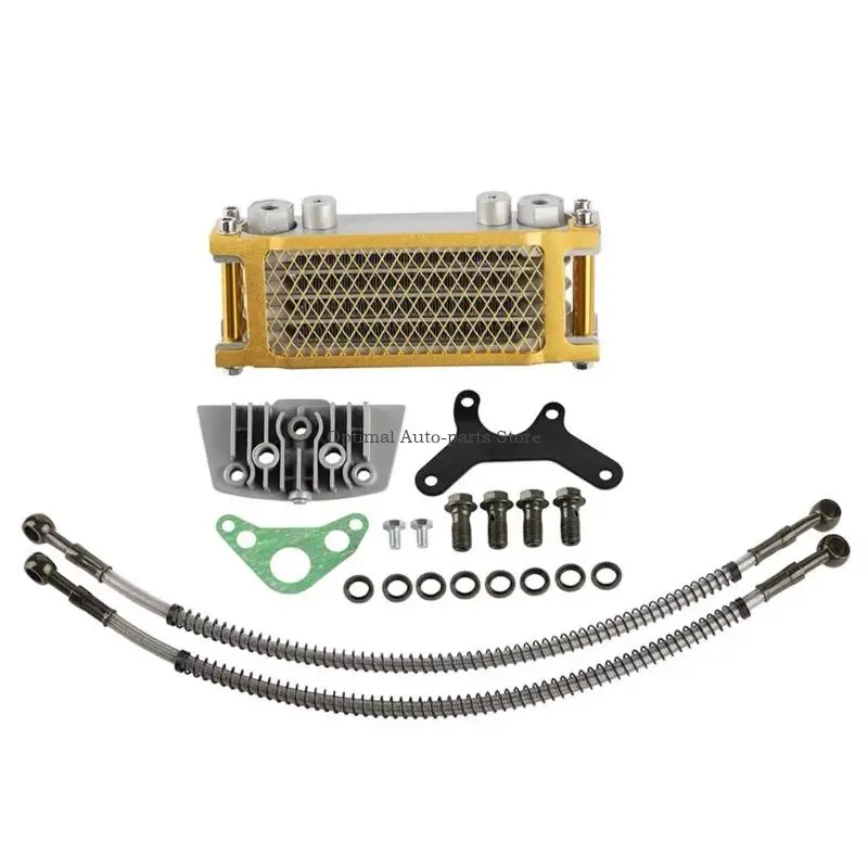 

Dirt Pit Bike Modification Oil Coolers Cooling Radiator Engine Universal for 50 70 90 110 125 140CC Easy Installation
