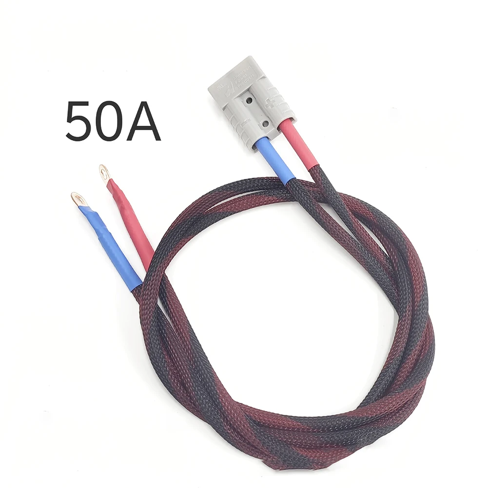 O-Ring Battery Connector 50A Battery Cable Direct Power Connections Cable Length 500mm 1000mm Flame-Retardant Material