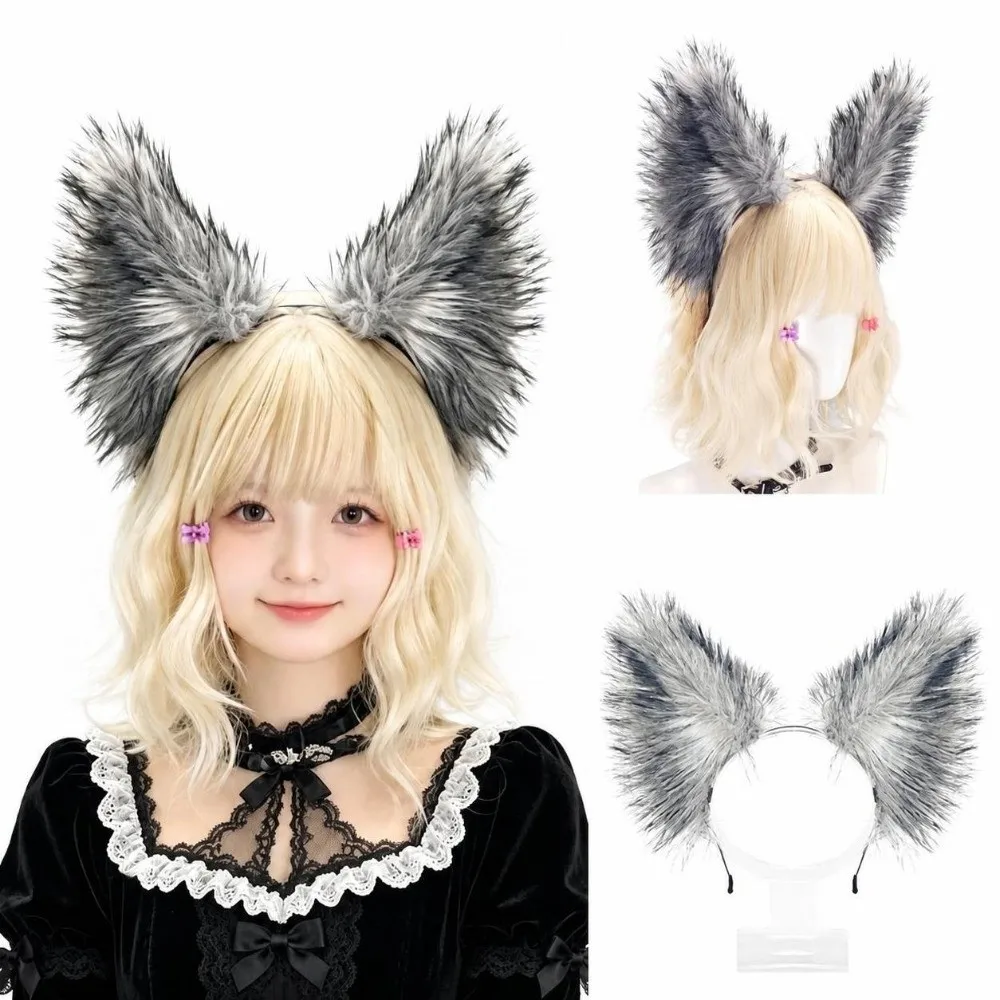 New Realistic Fox Ear Headband Faux Fur Handmade Animal Ear Headwear Lolita Simulation Animal Ears Hairband Party Props