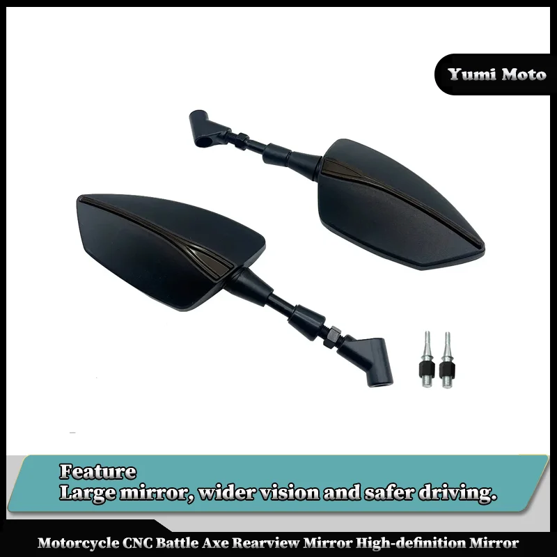 

Motorcycle CNC Battle Axe Rearview Mirror High-Definition Mirror For KAWASAKI Versys X300 X250 All Years