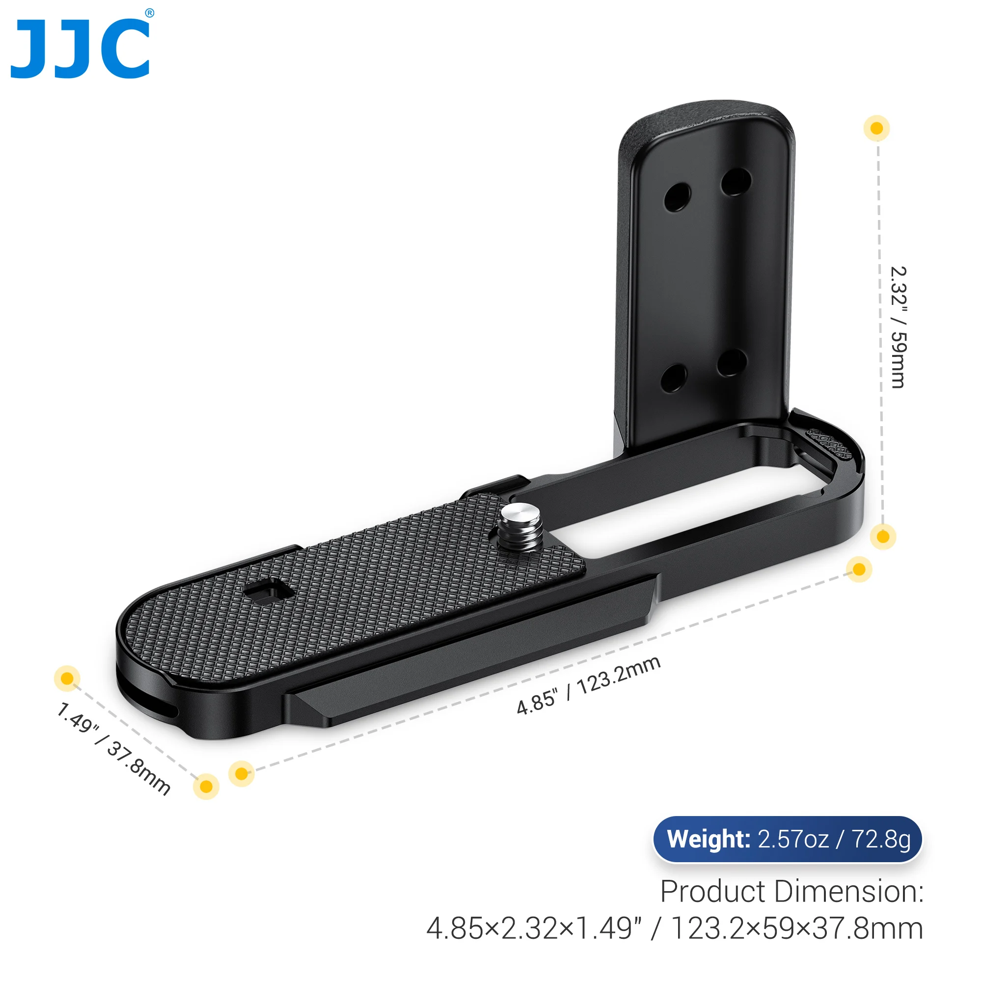 JJC Metal Hand Grip L Bracket Holder for Leica D-Lux 8 Camera Anti Slip Handgrip with Arca Swiss Type Quick Release Tripod Mount