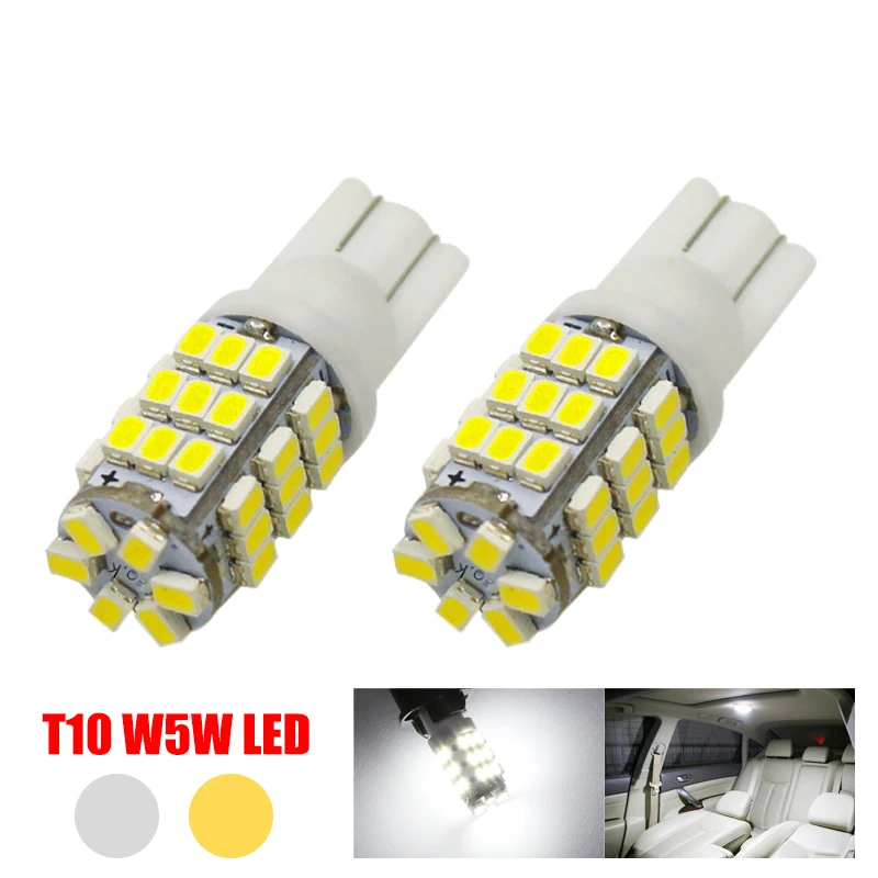 

2Pcs Car Led T10 42 Smd Light Bulbs W5W 194 1206 Warm White Cold White Auto Side Interior Bulb Turn Signal Bulbs Car Accessories