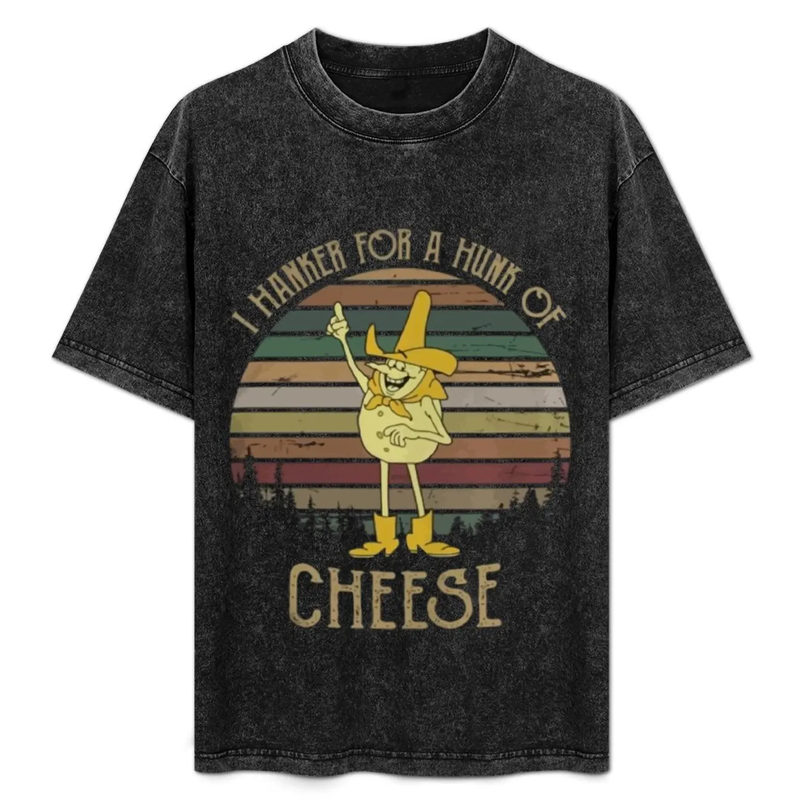 

I Hanker for A Hunk of Cheese T-Shirt Basic Solid Color Short Sleeve Cotton Top