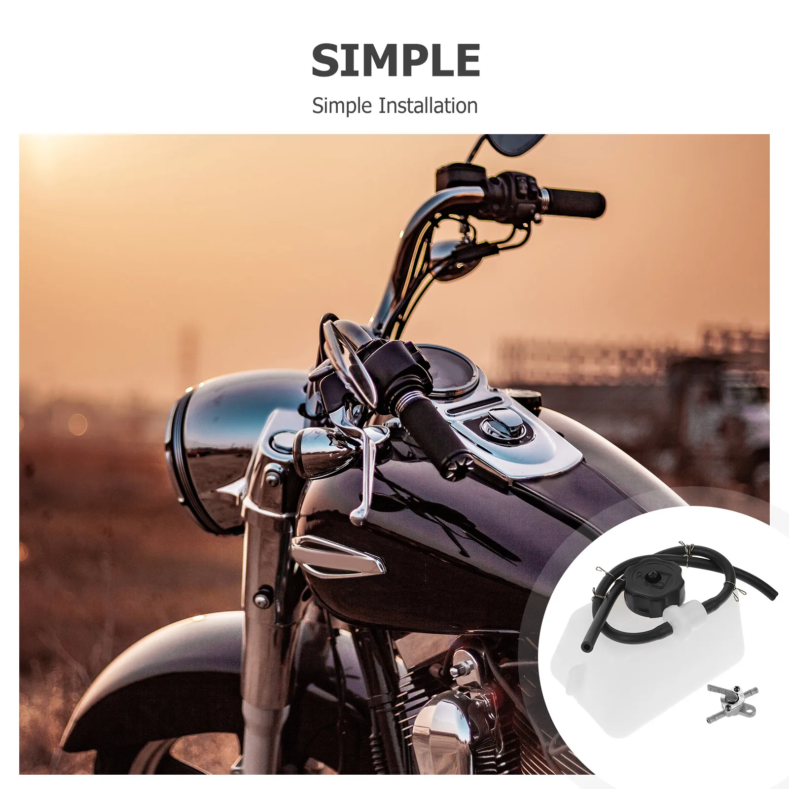 

Fuel Motorcycle Accessories For Mini Bike Small Engine Gas Tank With Lid Portable Easy Install Off-Road Motorcycles Fuel System