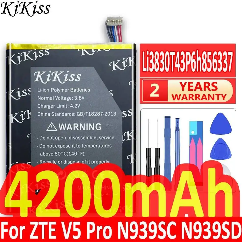 بطارية الهاتف المحمول Li3830t43p6h856337 4200Mah لـ Zte Blade X9 G719C N939st Qingyang 3 S6 Lux Q7 -C V5 Pro N939SC N939SD #3