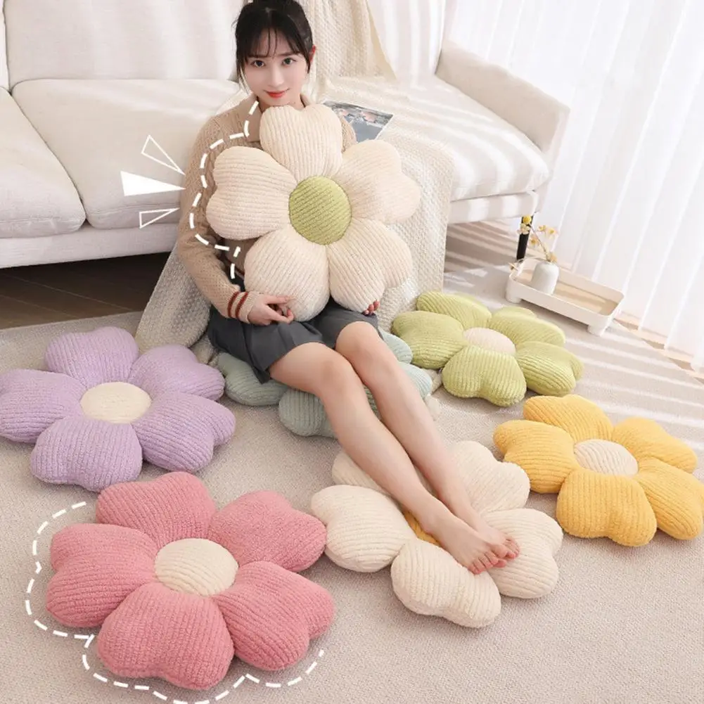 Seat Cushion Decorative Non-pilling Floor Pillow No Deformation Super Soft Flower Pillow Good Elasticity Floor Cushion